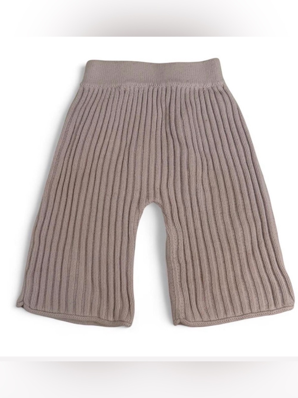Illoura the label Kids Ribbed Knit Shorts - Taupe/Lilac